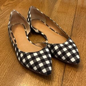 Woman’s J. Crew black/white gingham flat shoes. Size 9. Perfect for spring! Cute